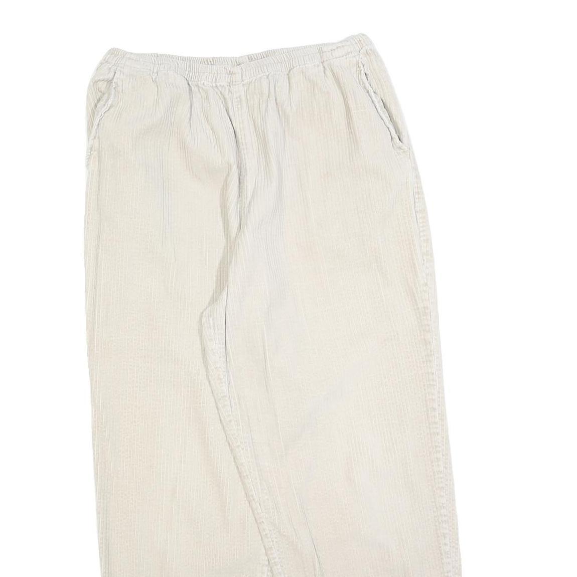BLAIR Womens Cotton Blend Cream Relaxed Straight Trousers W30 L27 Casual Comfort