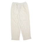 BLAIR Womens Cotton Blend Cream Relaxed Straight Trousers W30 L27 Casual Comfort