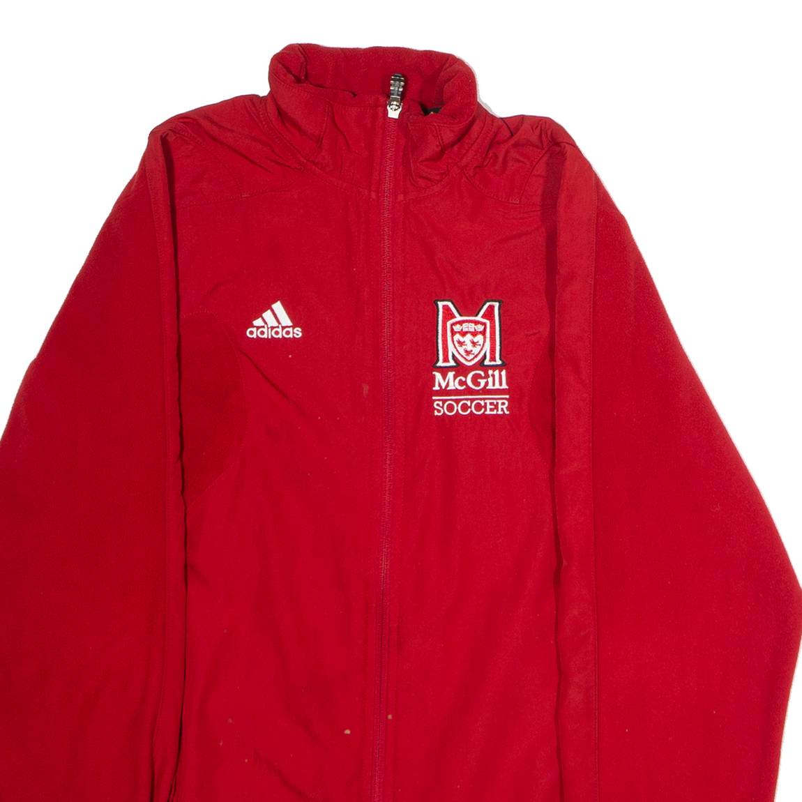 ADIDAS McGill Soccer Mens Fleece Jacket Red USA S