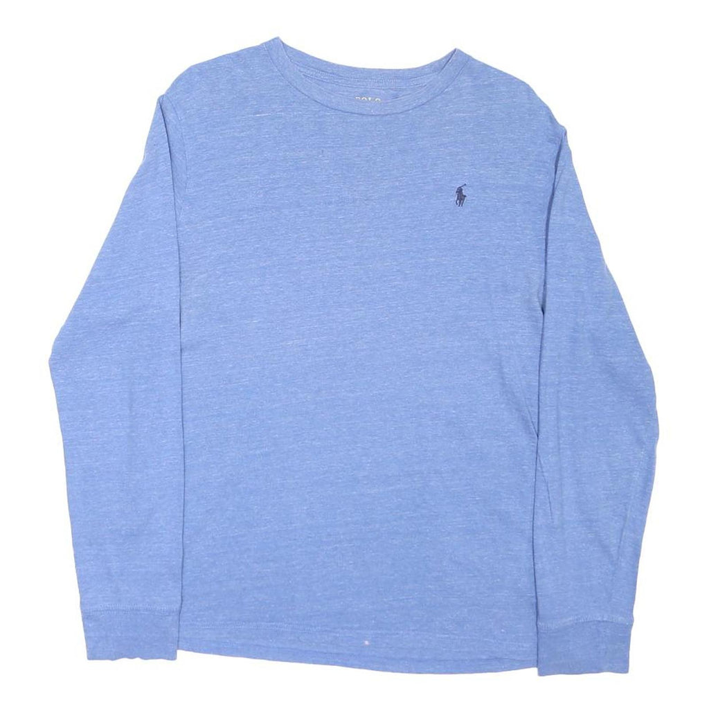 POLO RALPH LAUREN Boys Blue Long Sleeve Crew Neck Cotton Blend T-Shirt XL