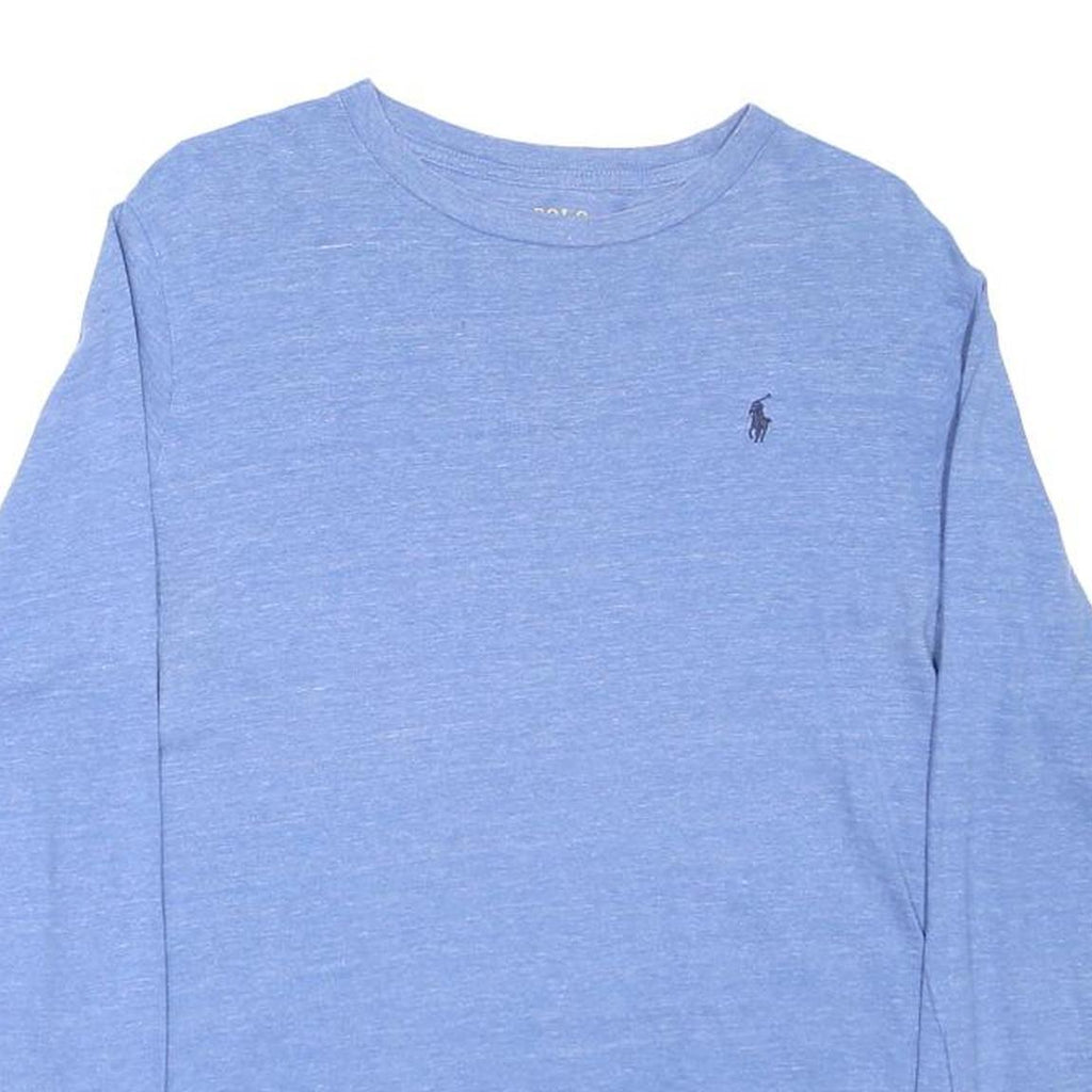 POLO RALPH LAUREN Boys Blue Long Sleeve Crew Neck Cotton Blend T-Shirt XL