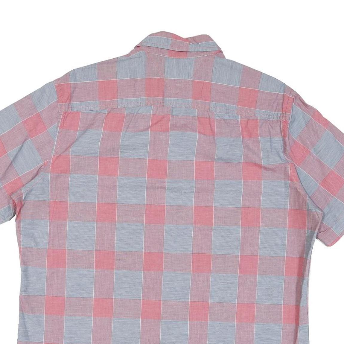 TOMMY HILFIGER Mens Pink & Grey Check Shirt M Classic Fit Button Down