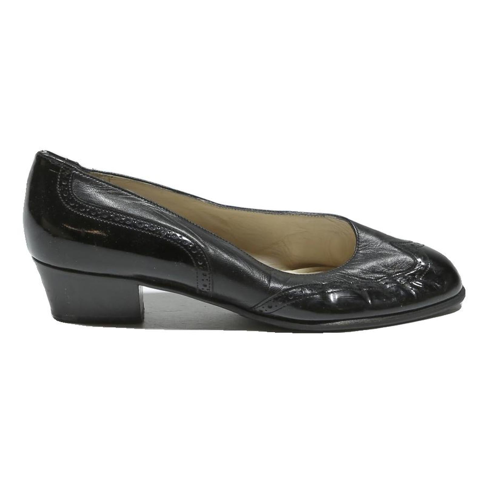 BALLY Womens Classic Leather Court Pumps Black UK 5.5 Elegant Formal Shoes