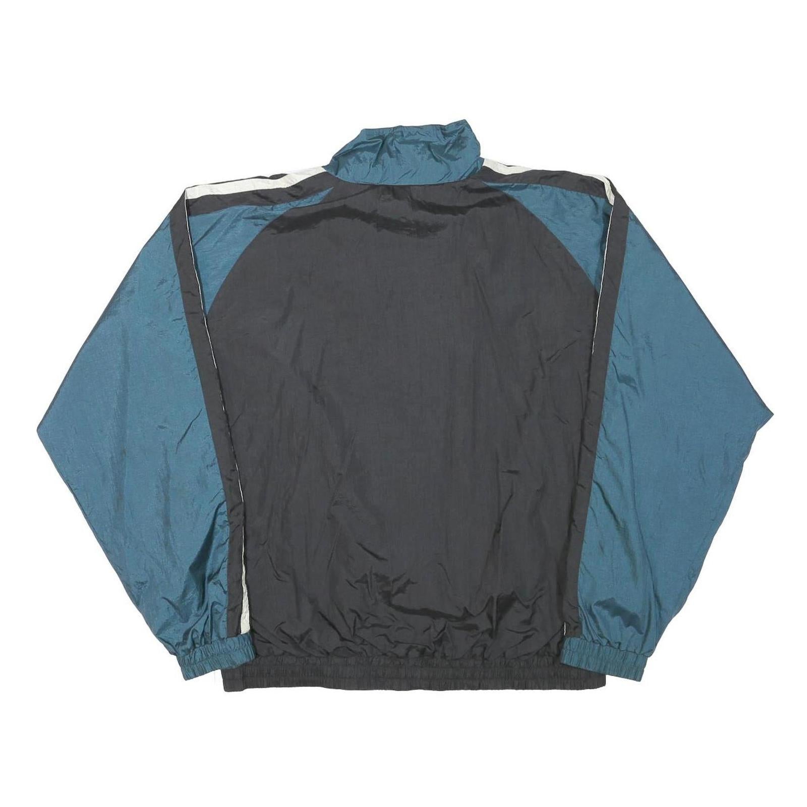JC PENNEY Mens Blue & Black Zip Jacket L Polyester Blend Plain USA Olympic Logo