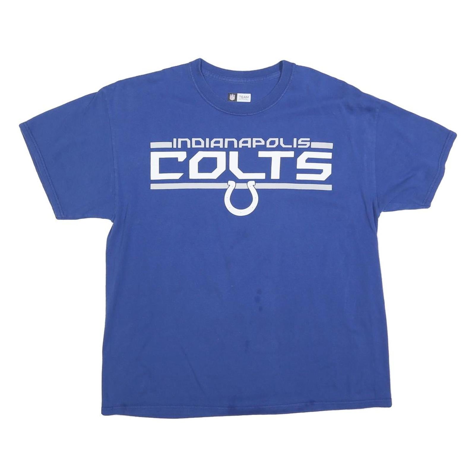 NFL Mens Blue Indianapolis Colts Graphic T-Shirt L Crew Neck Short Sleeve