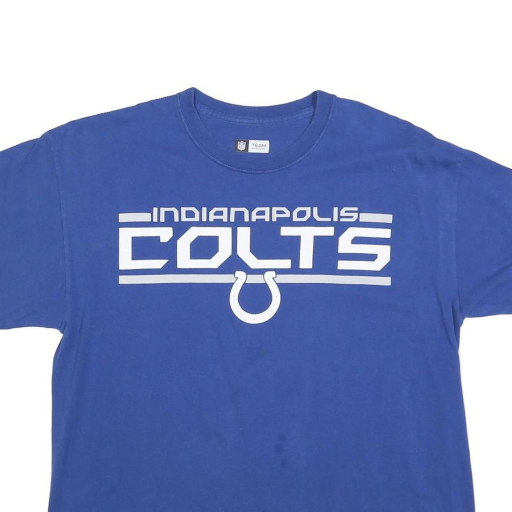 NFL Mens Blue Indianapolis Colts Graphic T-Shirt L Crew Neck Short Sleeve