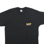 ANVIL Mens Black Cotton Blend Graphic T-Shirt XL Short Sleeve Crew Neck Monroe