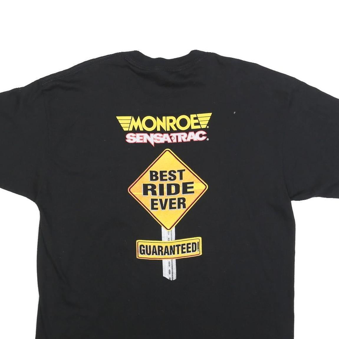 ANVIL Mens Black Cotton Blend Graphic T-Shirt XL Short Sleeve Crew Neck Monroe