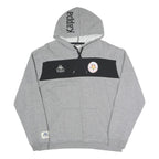 KAPPA Mens Grey & Black Hooded Pullover L Logo Drawstring Hoodie