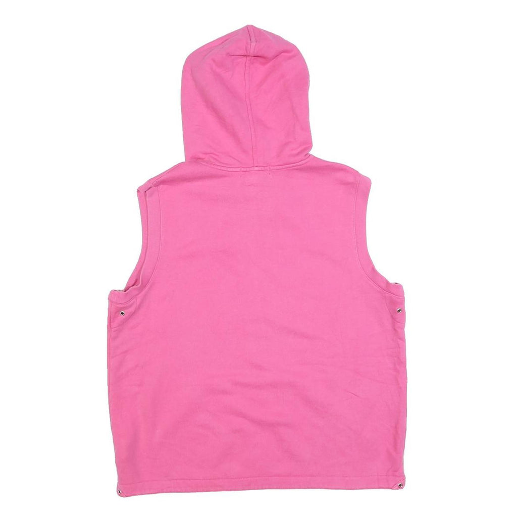 LAUREN RALPH LAUREN Womens Pink Sleeveless Full Zip Hoodie L Casual Cotton Blend