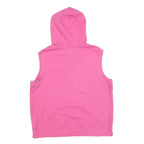 LAUREN RALPH LAUREN Womens Pink Sleeveless Full Zip Hoodie L Casual Cotton Blend
