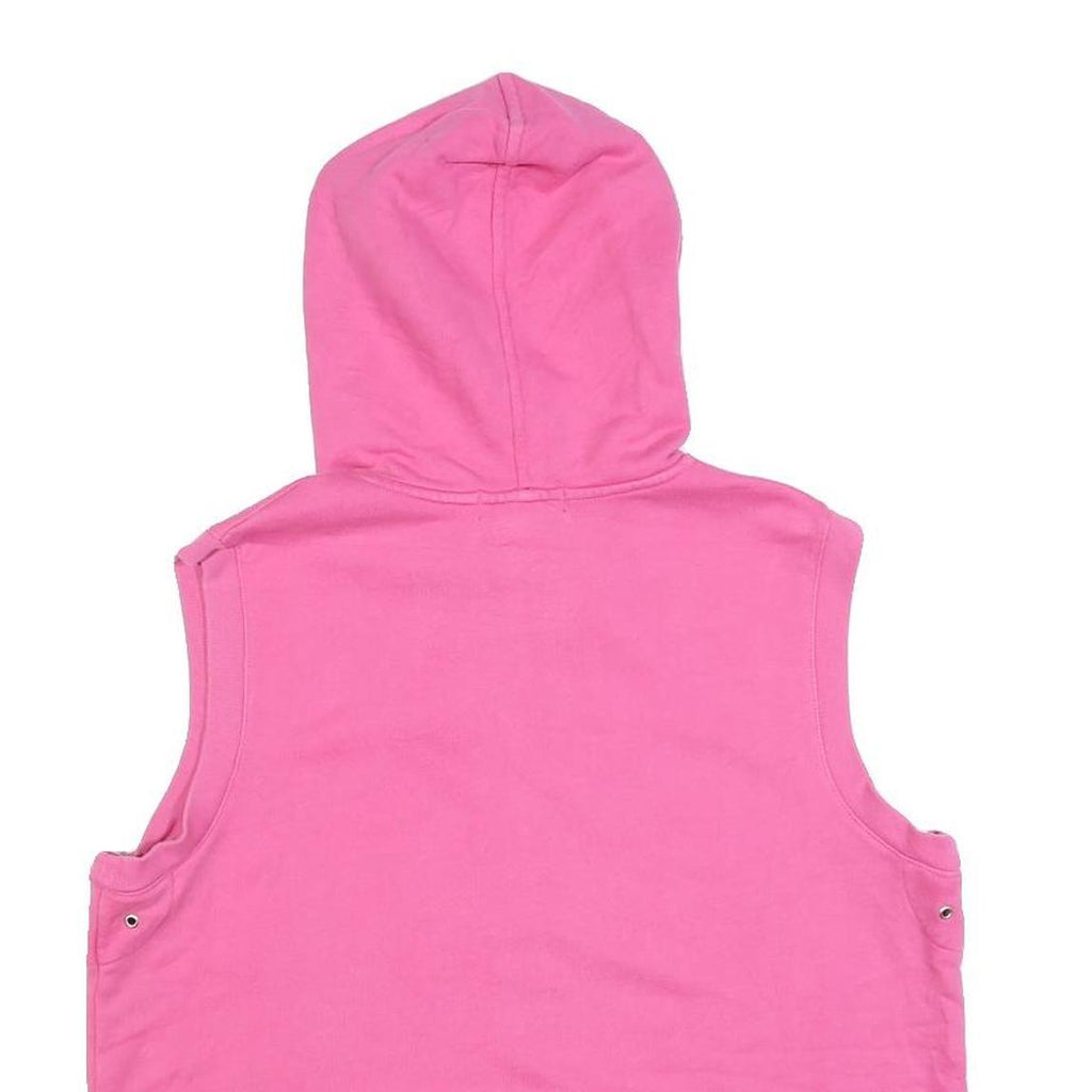 LAUREN RALPH LAUREN Womens Pink Sleeveless Full Zip Hoodie L Casual Cotton Blend