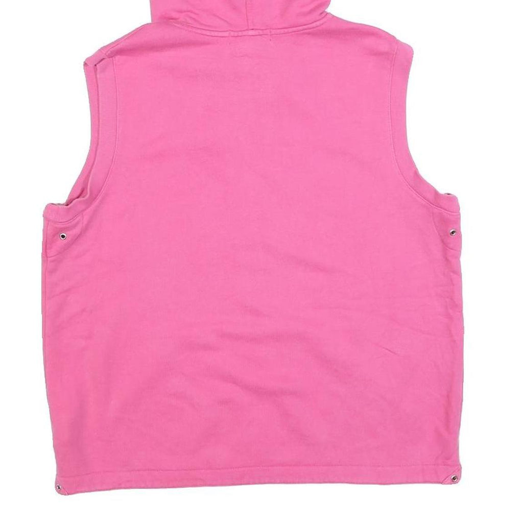 LAUREN RALPH LAUREN Womens Pink Sleeveless Full Zip Hoodie L Casual Cotton Blend