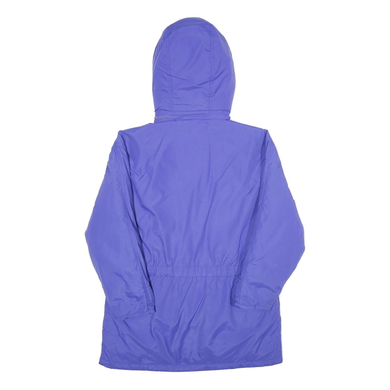 EDDIE BAUER Womens Blue Nylon Hooded Jacket S Zip Outdoor Lightweight Overcoat