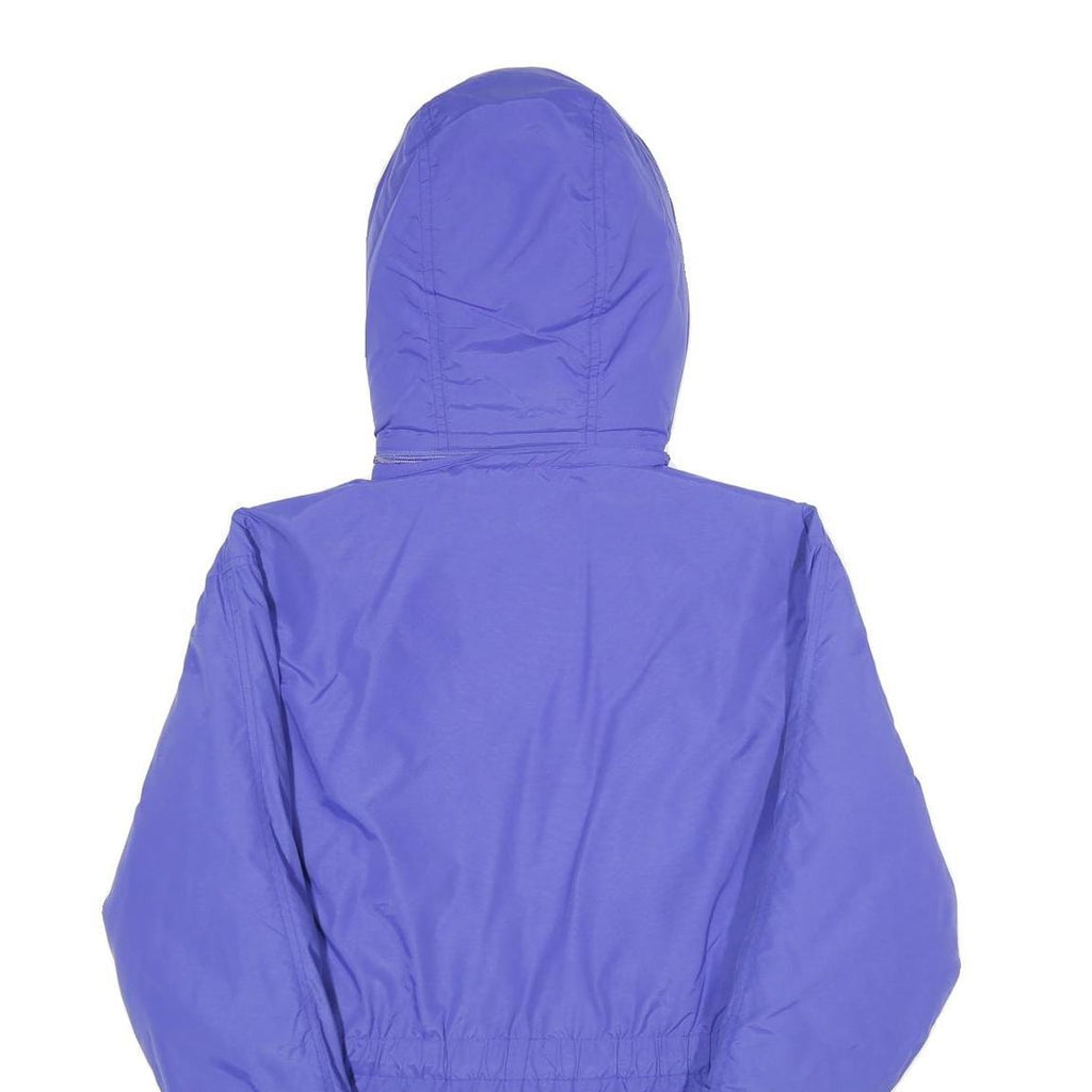 EDDIE BAUER Womens Blue Nylon Hooded Jacket S Zip Outdoor Lightweight Overcoat