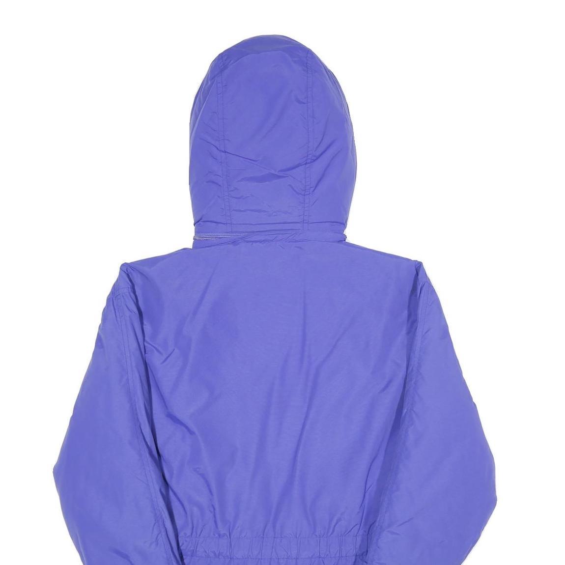 EDDIE BAUER Womens Blue Nylon Hooded Jacket S Zip Outdoor Lightweight Overcoat