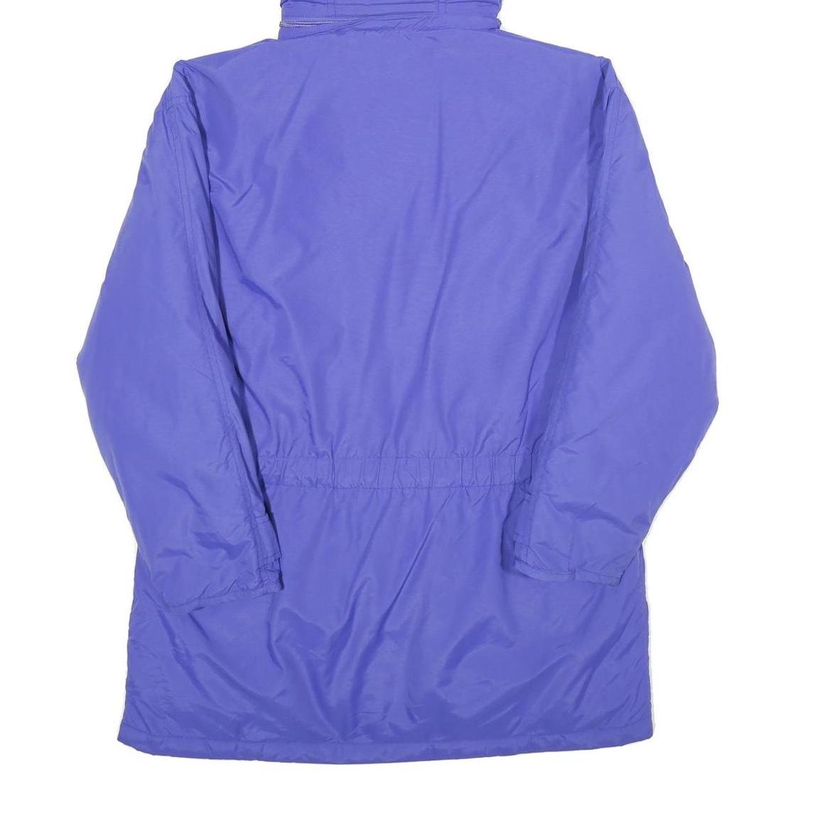 EDDIE BAUER Womens Blue Nylon Hooded Jacket S Zip Outdoor Lightweight Overcoat