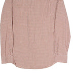 TIMBERLAND Mens Brown & White Checked Shirt L Cotton Blend Button-Down Pocket