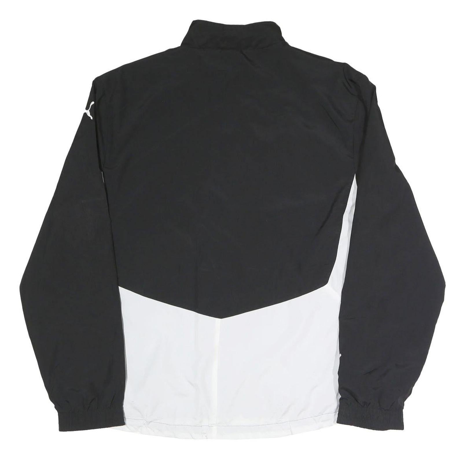 PUMA Mens Black & White Triathlon Lightweight Jacket L Polyester Blend Zip