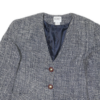 KORET Womens Navy Blue & White Classic Button Jacket M Cotton Blend Tweed