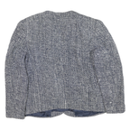 KORET Womens Navy Blue & White Classic Button Jacket M Cotton Blend Tweed