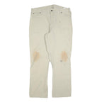 DICKIES Mens Regular Fit Beige Jeans Cotton Blend Zip W38 L32 Workwear Trousers