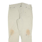 DICKIES Mens Regular Fit Beige Jeans Cotton Blend Zip W38 L32 Workwear Trousers