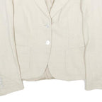 MAX MARA Womens Cream Jacket Cotton Blend UK 16 Button Closure Tailored Fit