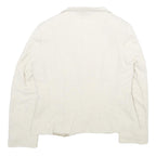 MAX MARA Womens Cream Jacket Cotton Blend UK 16 Button Closure Tailored Fit