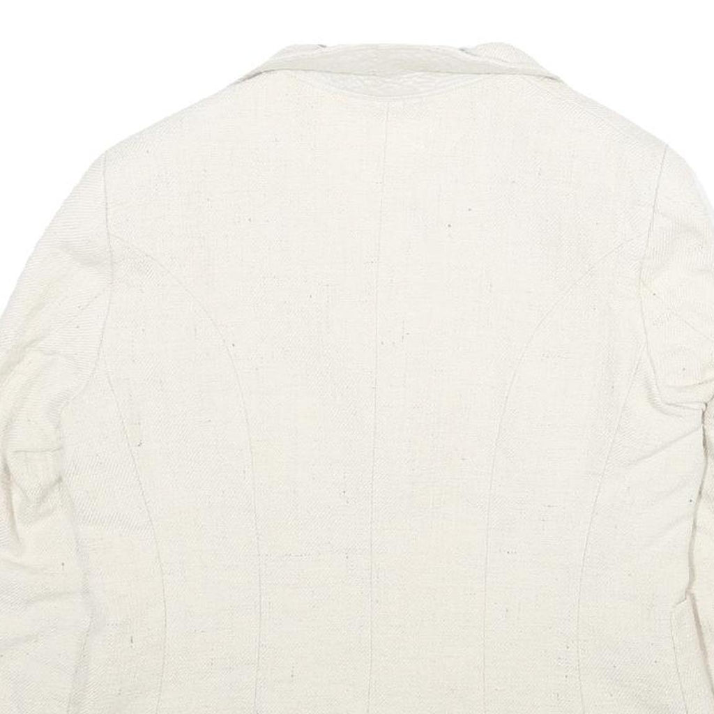 MAX MARA Womens Cream Jacket Cotton Blend UK 16 Button Closure Tailored Fit