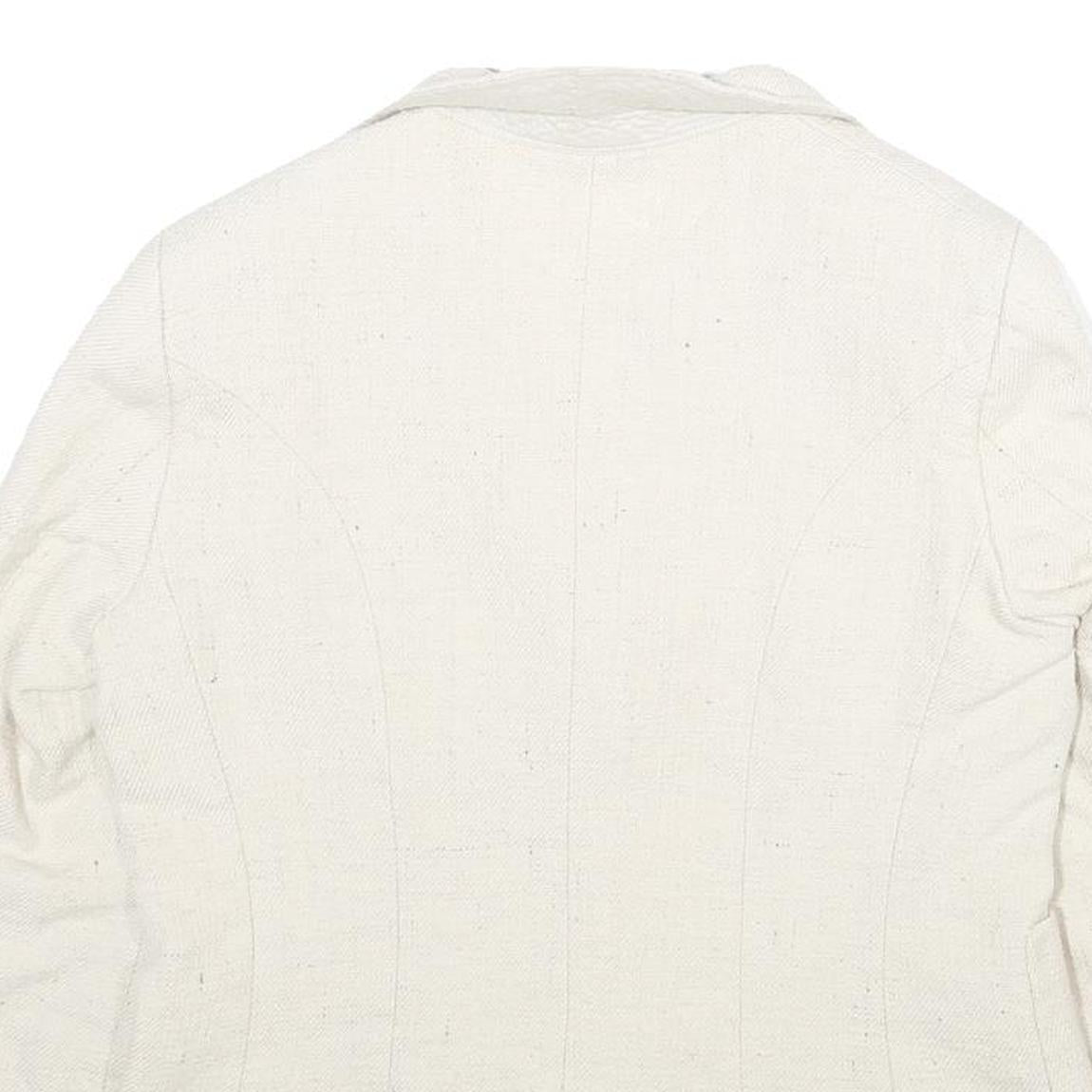 MAX MARA Womens Cream Jacket Cotton Blend UK 16 Button Closure Tailored Fit