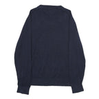 TOMMY HILFIGER Mens Navy Plain Cotton Crew Neck Basic Knit Jumper L