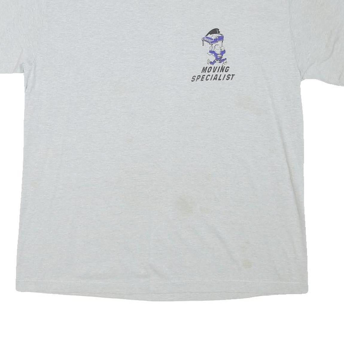 SELECT Mens Grey Graphic T-Shirt XL Short Sleeve Crew Neck Moving Specialist