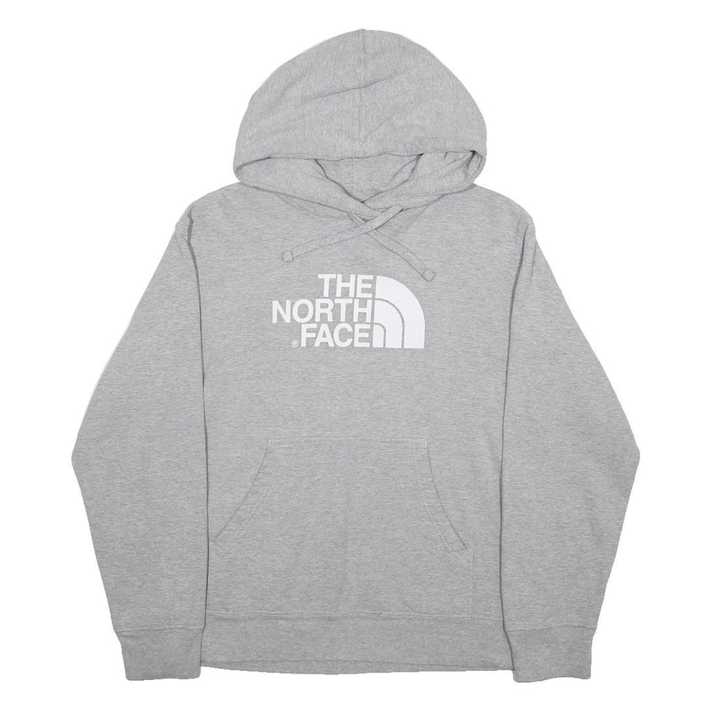 THE NORTH FACE Mens Grey Hoodie M Cotton Blend Pullover Casual Logo Sweatshirt