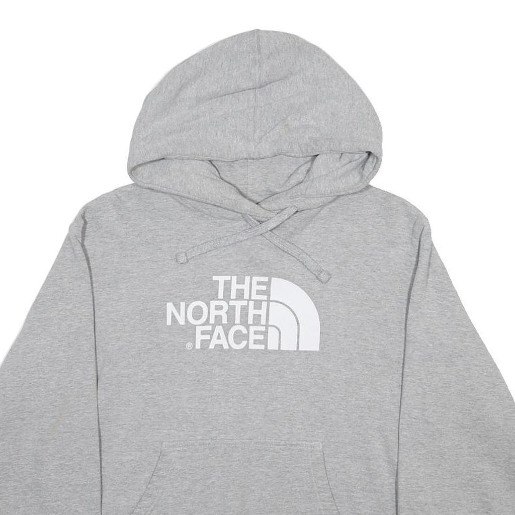 THE NORTH FACE Mens Grey Hoodie M Cotton Blend Pullover Casual Logo Sweatshirt