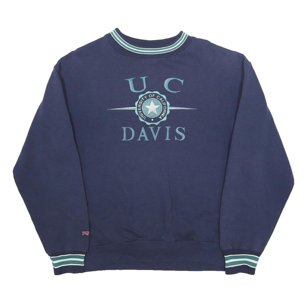 JANSPORT Mens Blue UC Davis Crew Neck L Sweatshirt Cotton Blend University
