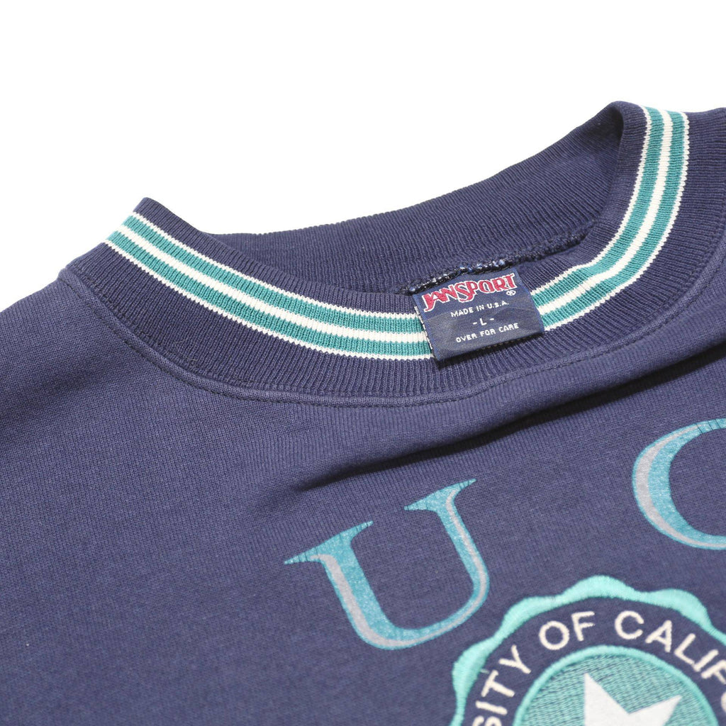 JANSPORT Mens Blue UC Davis Crew Neck L Sweatshirt Cotton Blend University