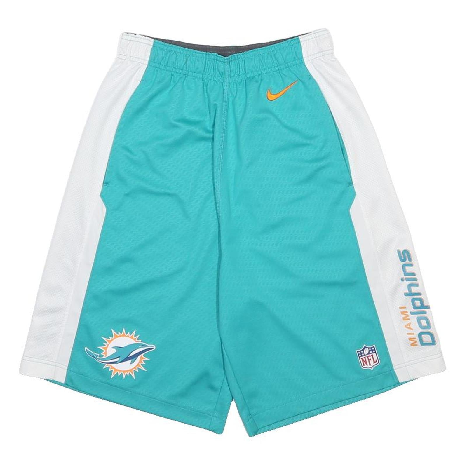 NIKE Mens Shorts Turquoise & White Miami Dolphins Sports S W25 Athletic