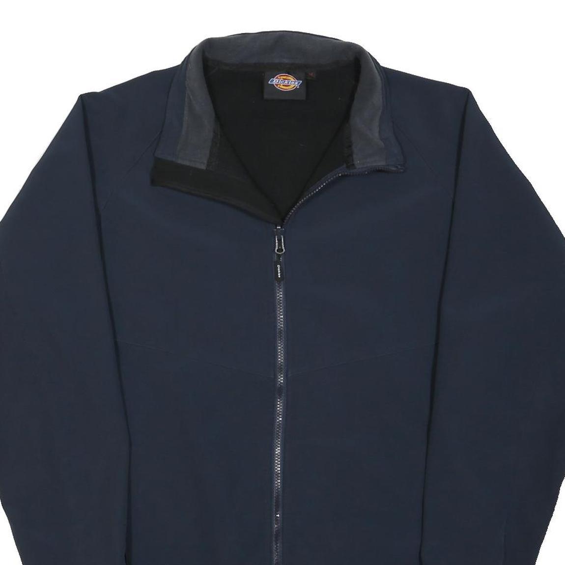 DICKIES Mens Navy Blue Workwear Jacket M Polyester Blend Zip Plain Casual