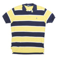 POLO RALPH LAUREN Mens Yellow & Navy Striped Short Sleeve Polo Shirt M Classic