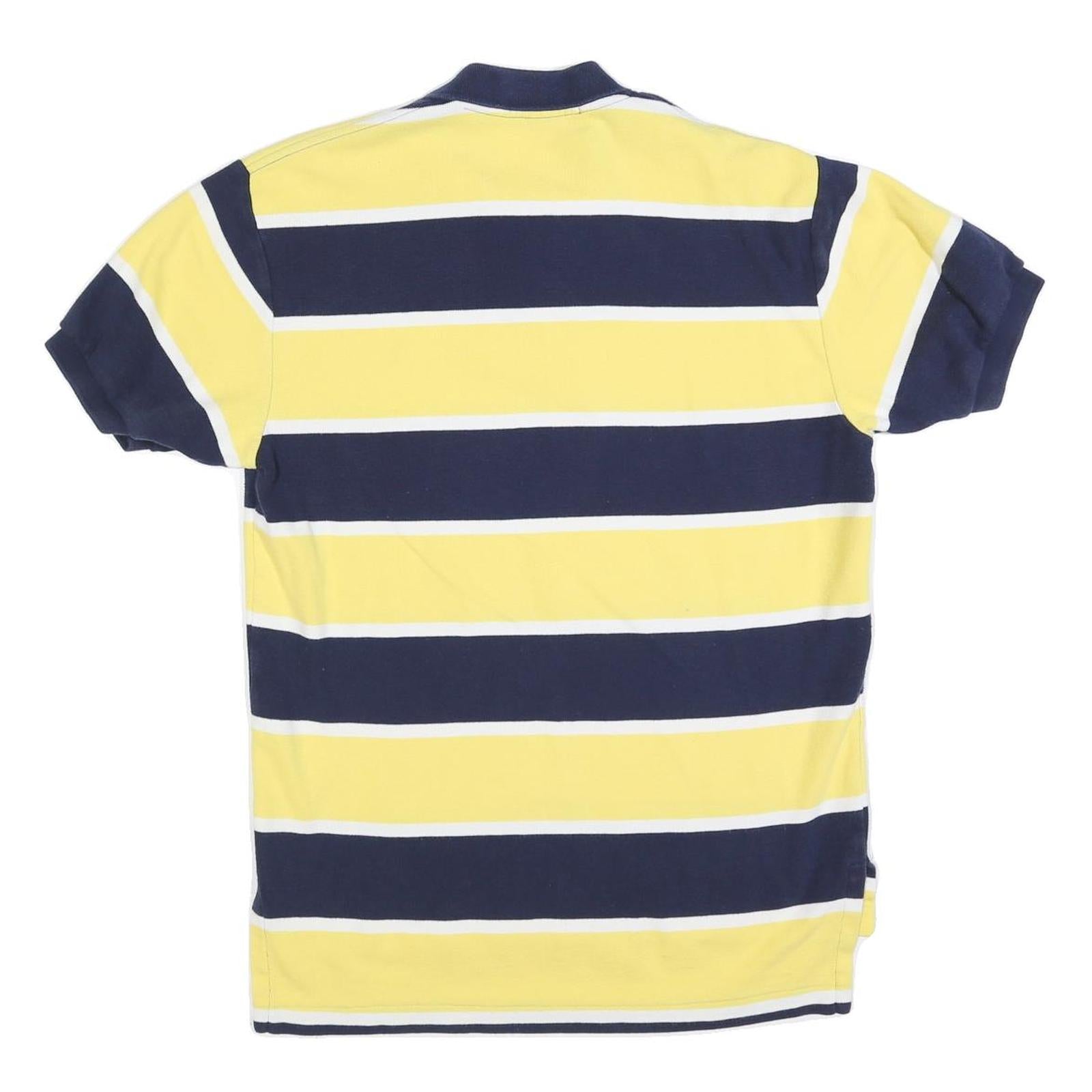 POLO RALPH LAUREN Mens Yellow & Navy Striped Short Sleeve Polo Shirt M Classic