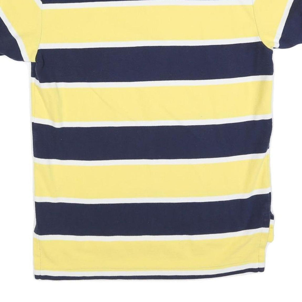 POLO RALPH LAUREN Mens Yellow & Navy Striped Short Sleeve Polo Shirt M Classic