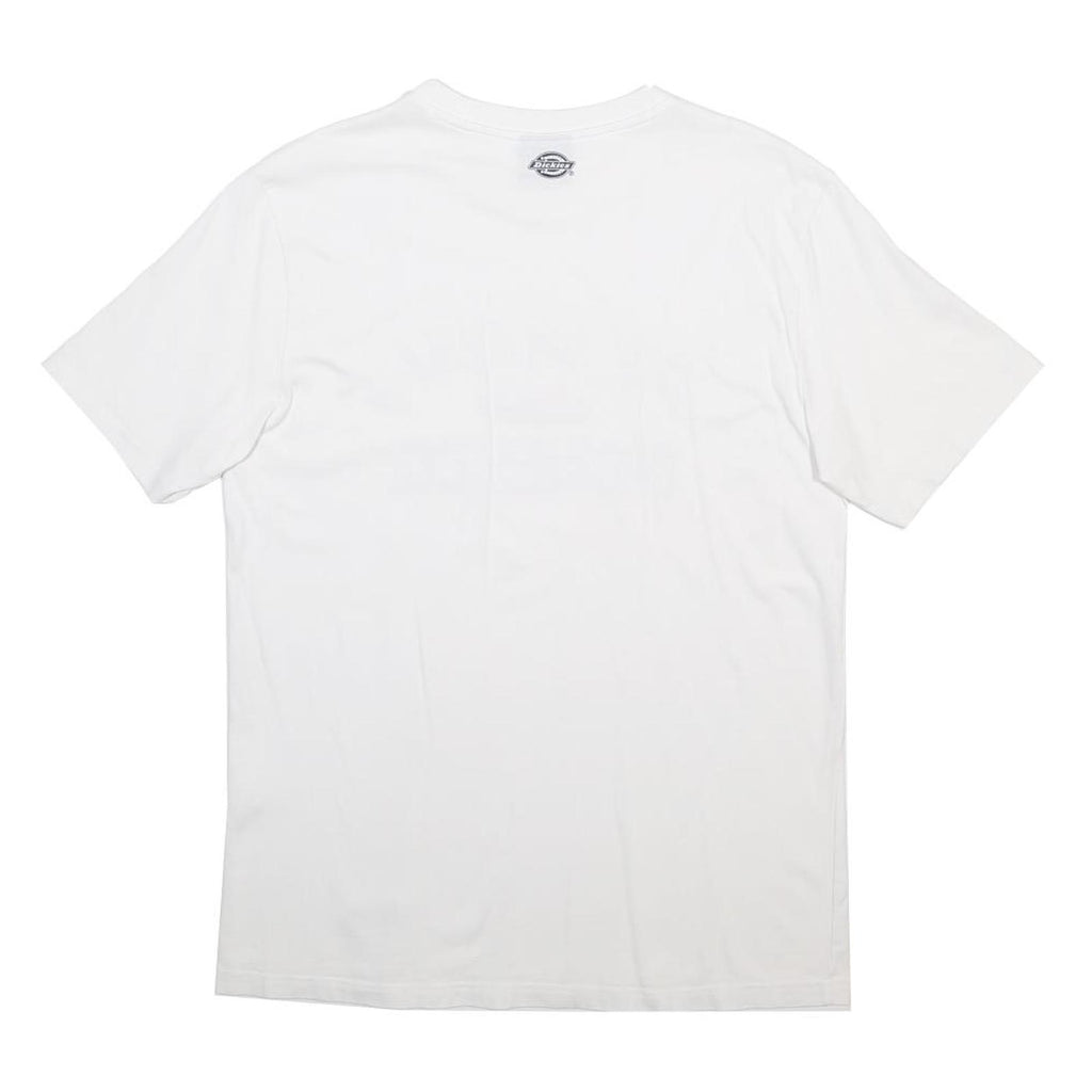 DICKIES Mens White Cotton Blend Graphic T-Shirt L Short Sleeve Crew Neck