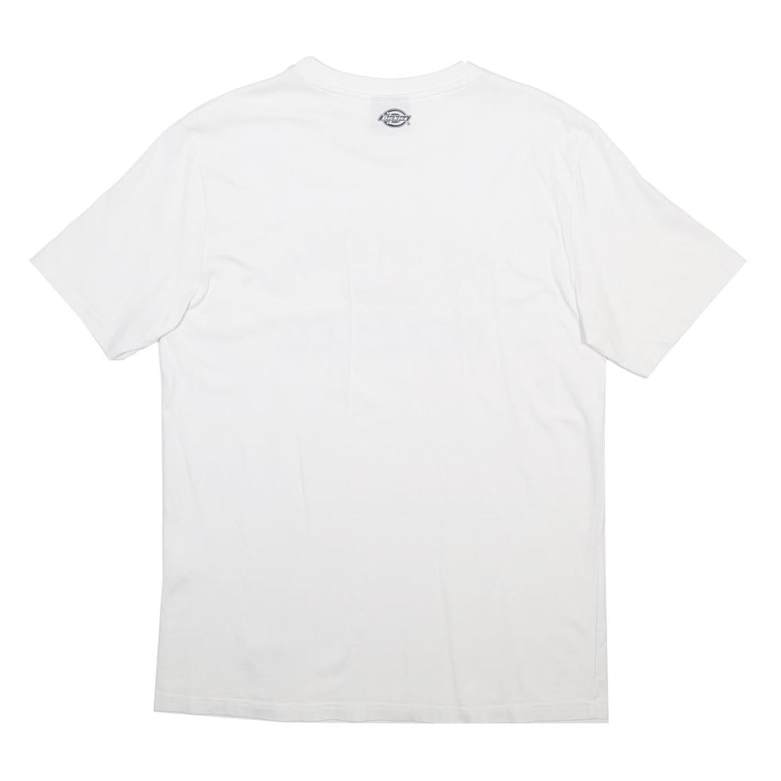 DICKIES Mens White Cotton Blend Graphic T-Shirt L Short Sleeve Crew Neck