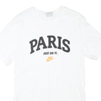 NIKE Mens White Paris Graphic T-Shirt S Short Sleeve Crew Neck Just Do It