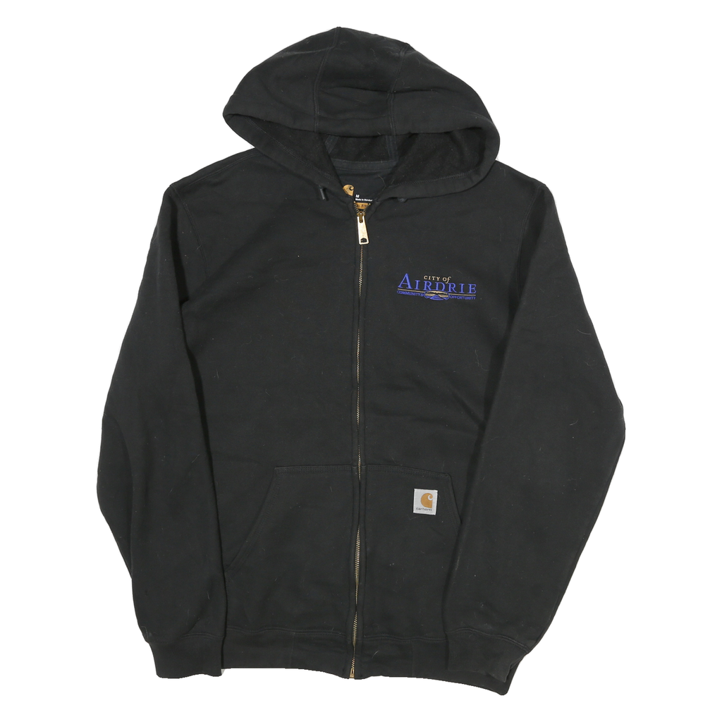 CARHARTT Mens Black Zip Up Hoodie M City Of Airdrie Arena Operations Workwear
