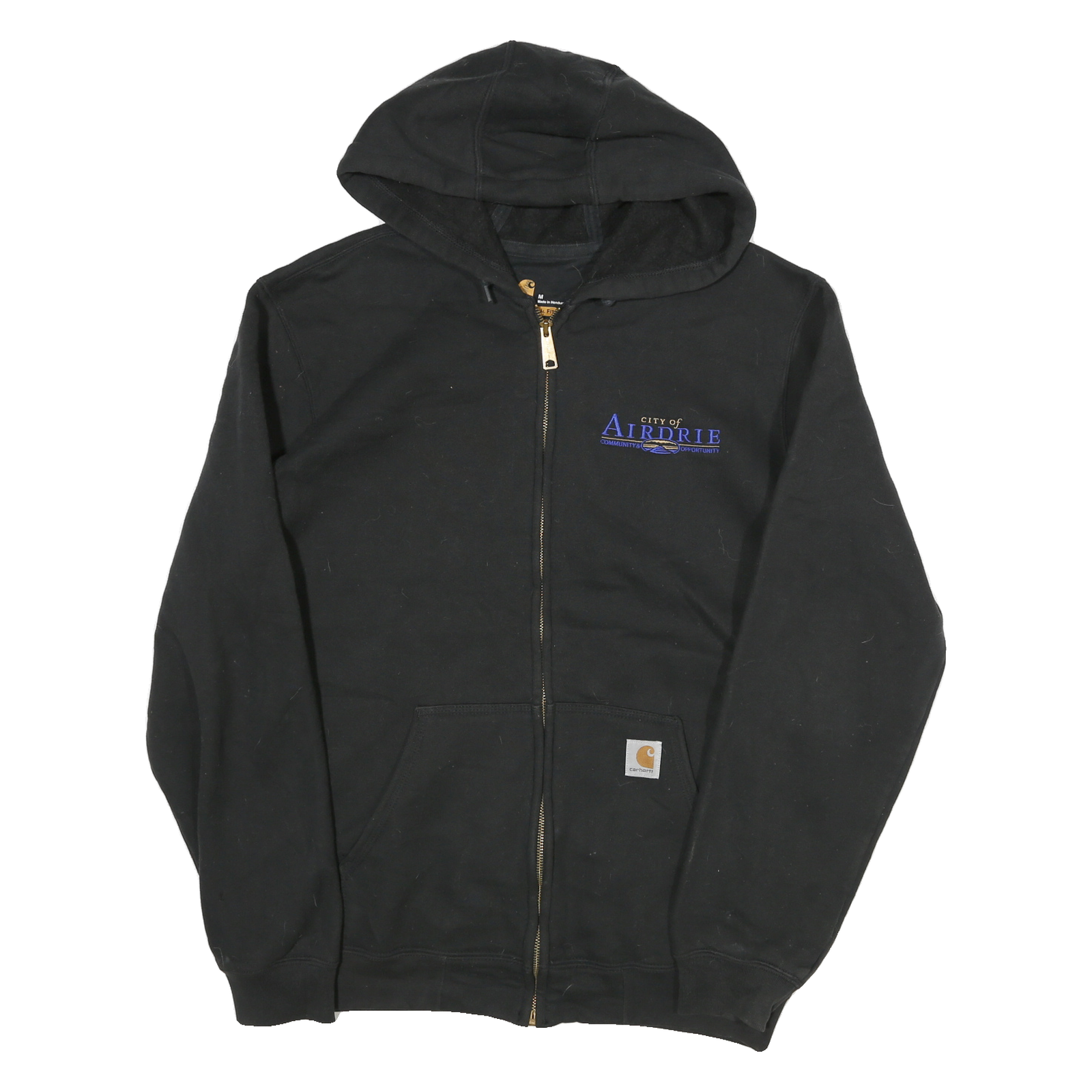 CARHARTT Mens Black Zip Up Hoodie M City Of Airdrie Arena Operations Workwear