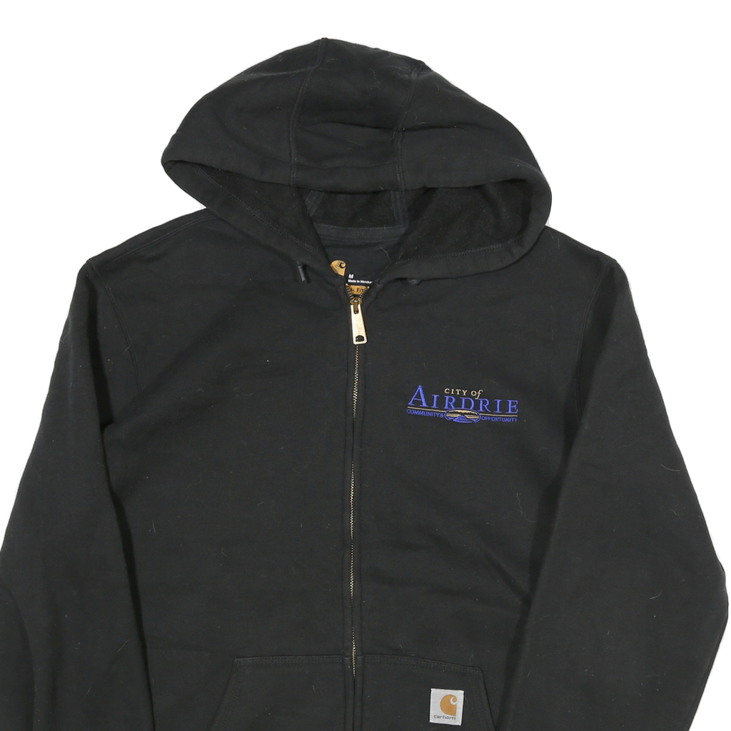 CARHARTT Mens Black Zip Up Hoodie M City Of Airdrie Arena Operations Workwear