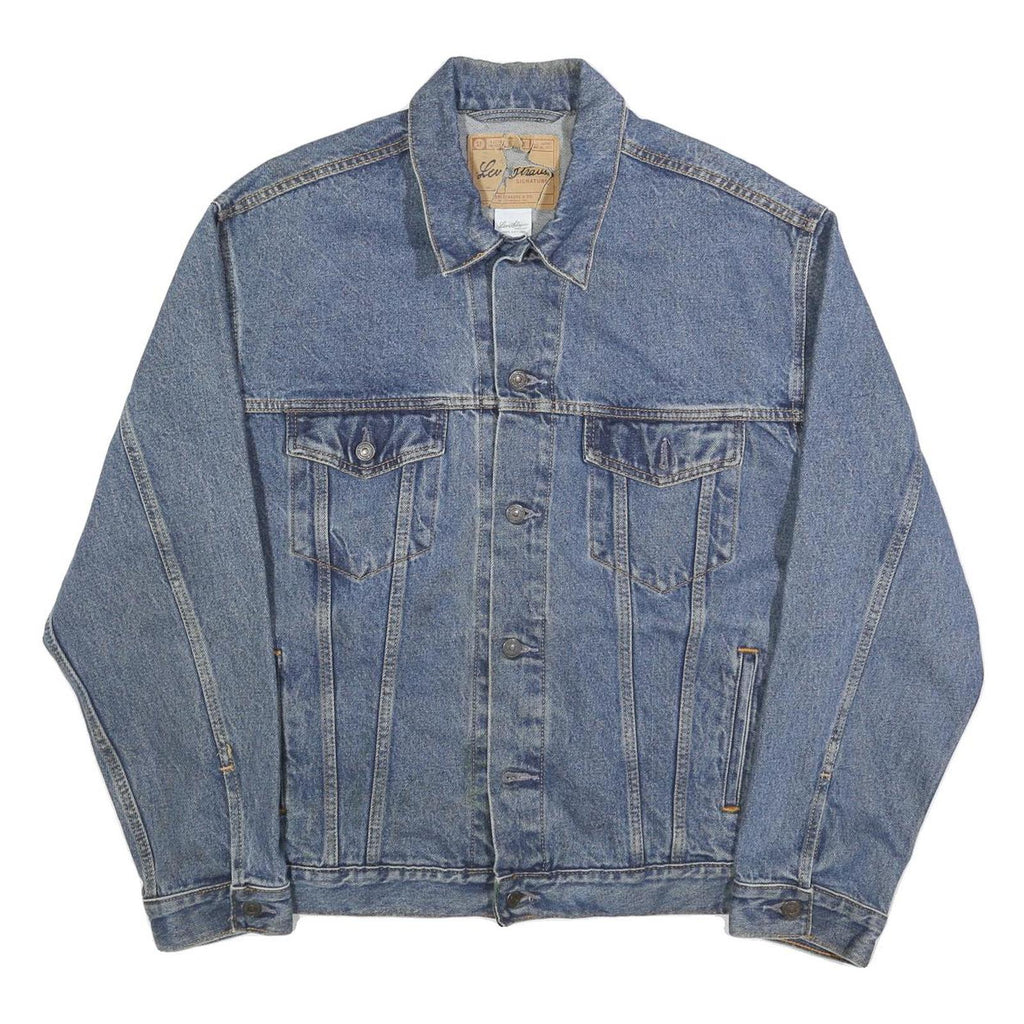 LEVI'S Mens Blue Denim Jacket L Cotton Button Classic Fit Casual