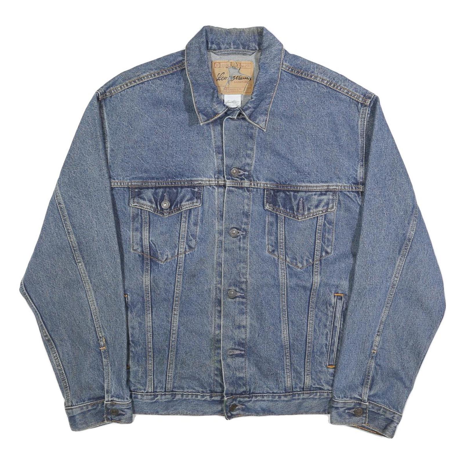 LEVI'S Mens Blue Denim Jacket L Cotton Button Classic Fit Casual